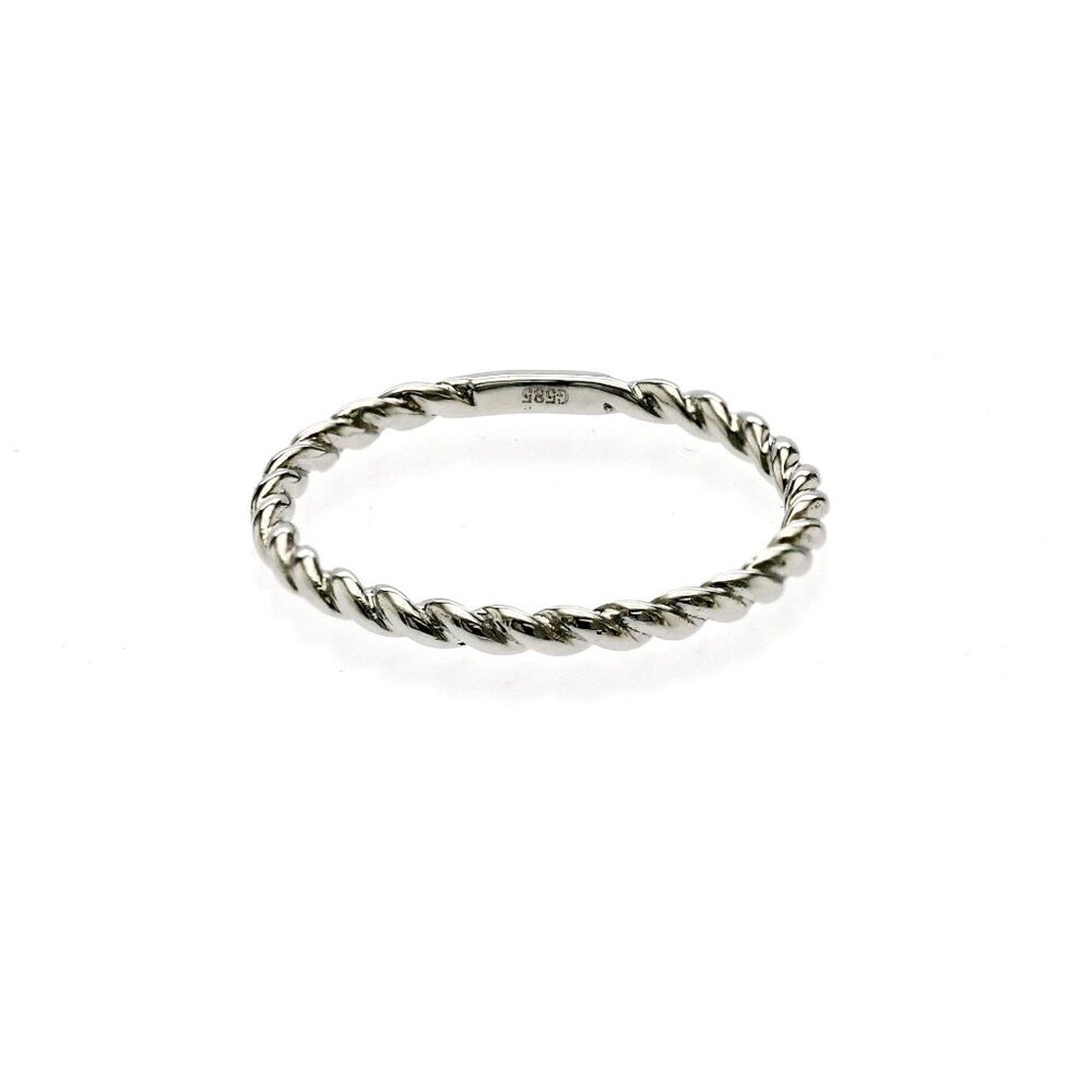 14K White Gold Twisted Rope Band Ring Size 5